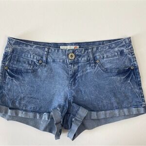 Guess Women's Denim Shorts Size 30 Distressed Cuffed Mid Rise Cottonblend